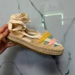 Sandalia verano de tela y esparto con varios colores